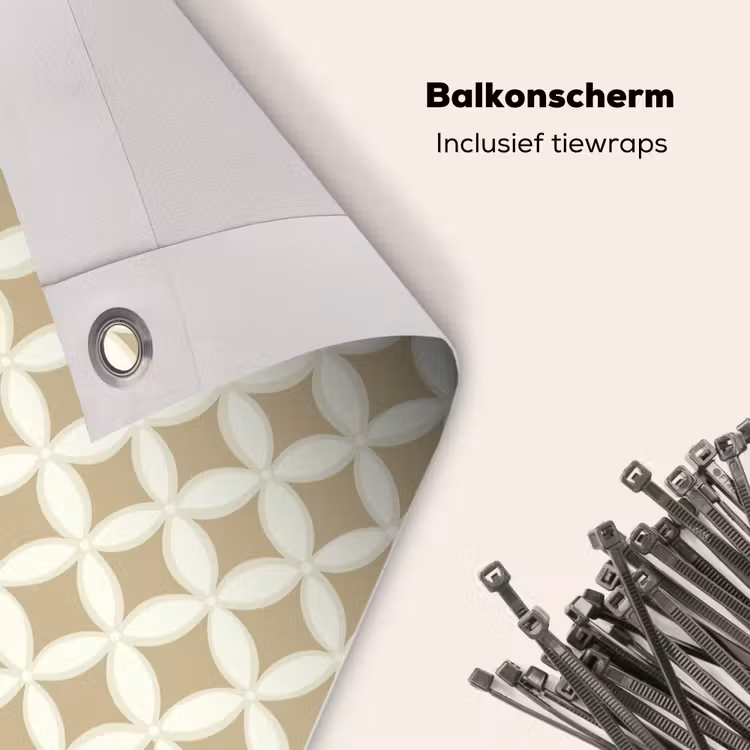 Balkonscherm - Symmetrisch - Motief - Beige — 4