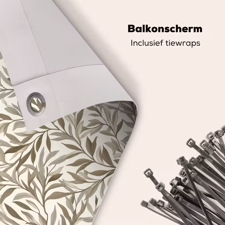 Balkonscherm - Takken - Botanisch - Taupe — 4