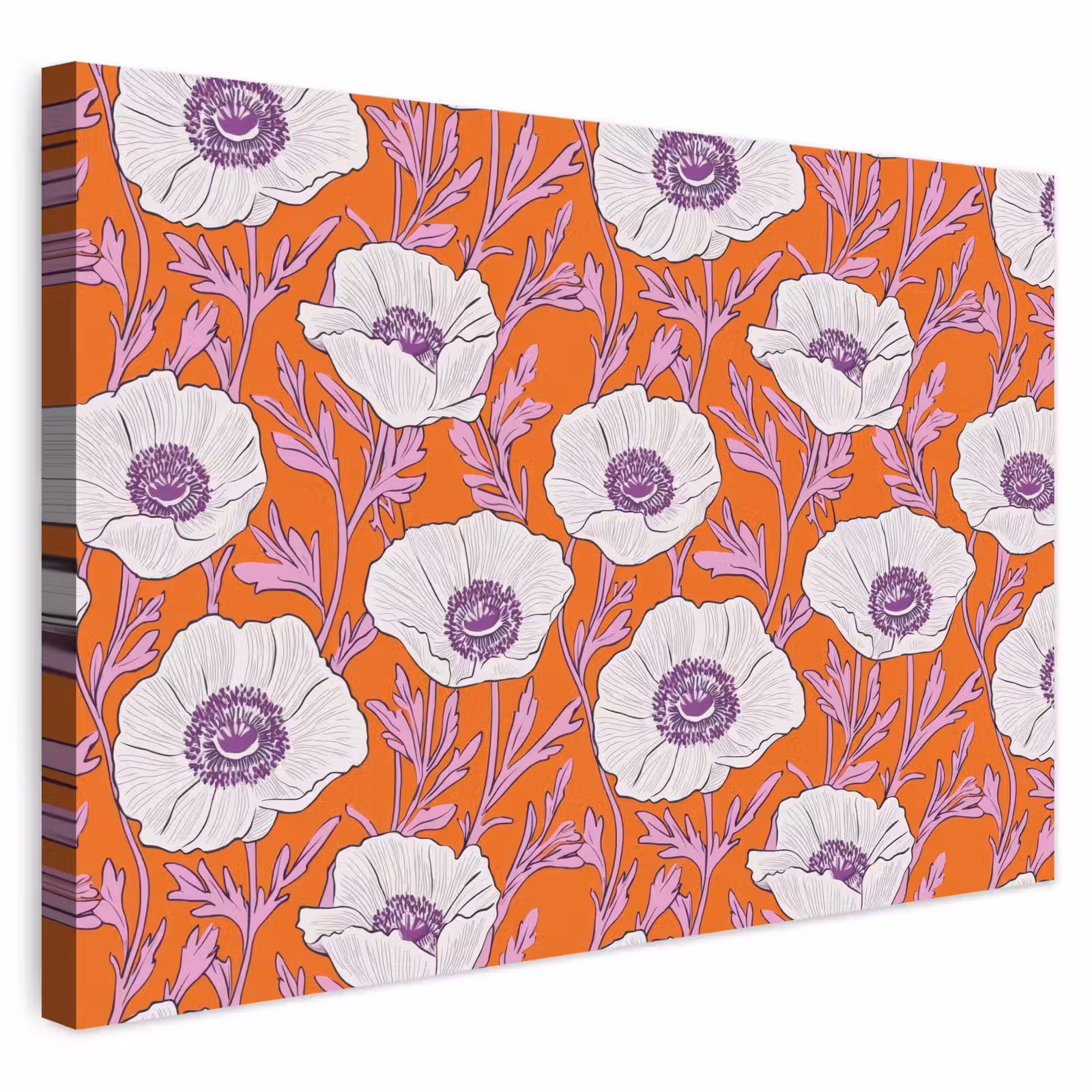 Buiten canvas - Bloemen - Grafisch - Oranje — 1