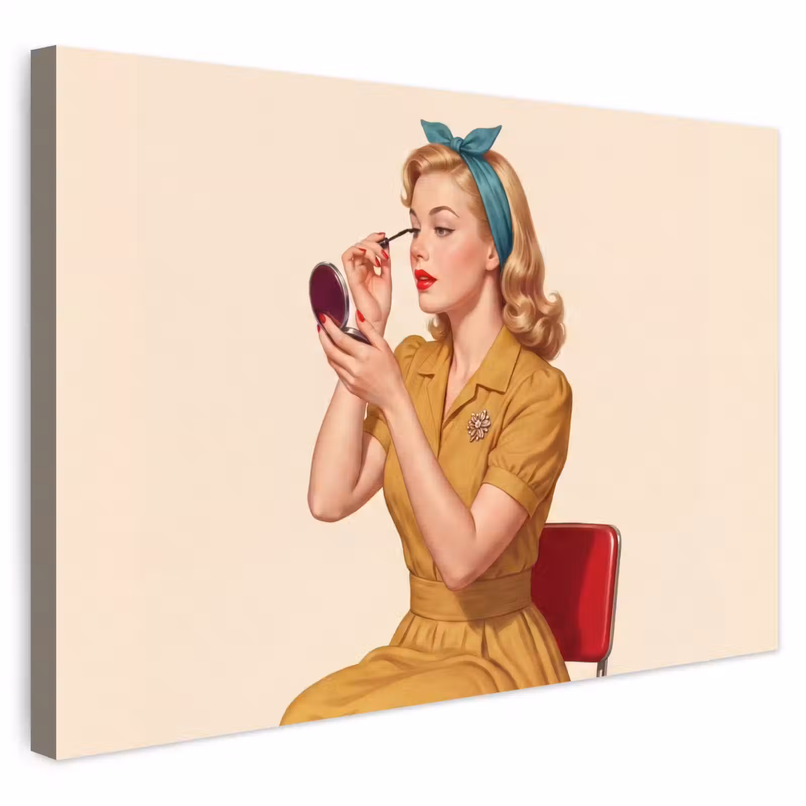 Buiten canvas - Illustratie - Mascara - Vrouw - Geel — 1