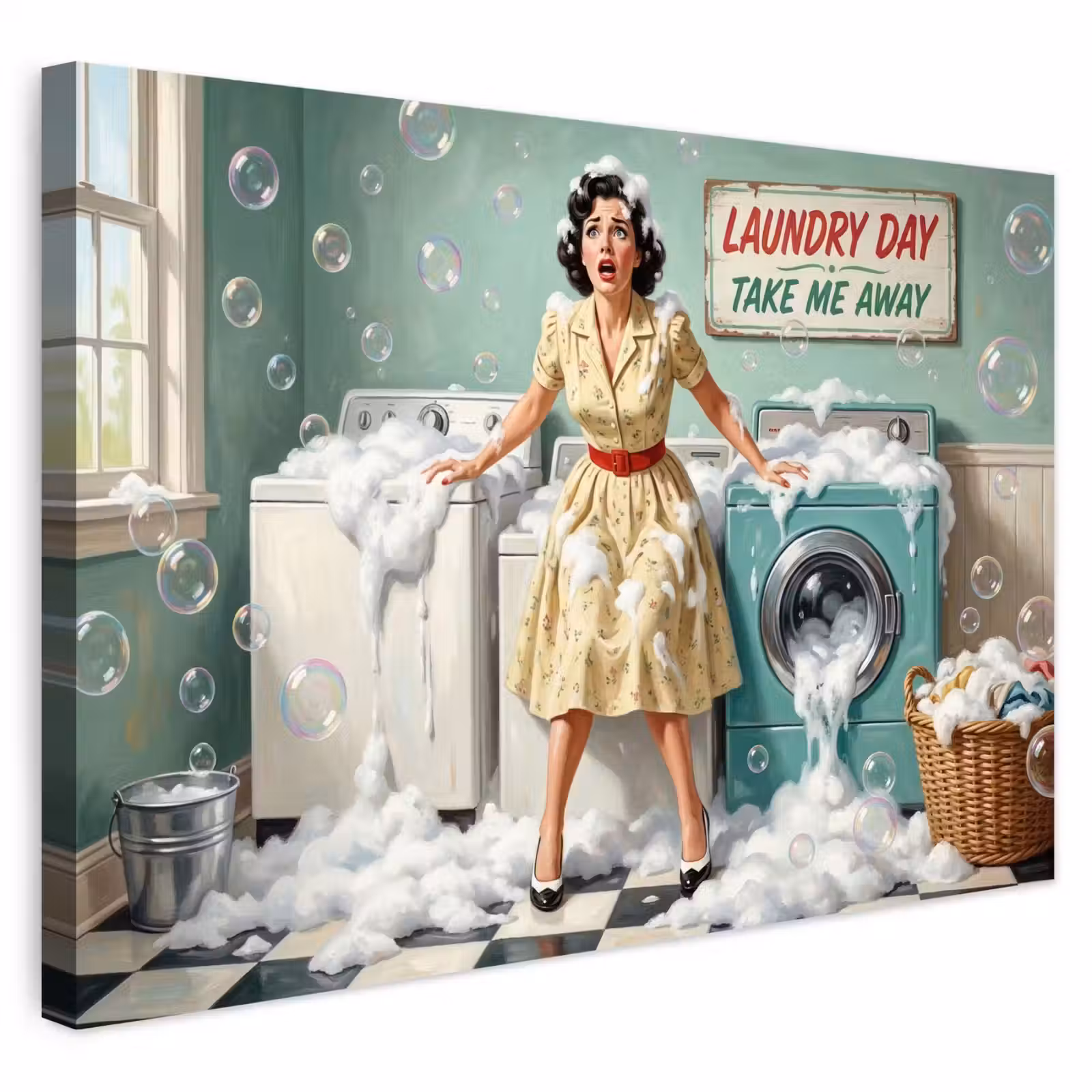 Buiten canvas - Retro - Blauw - Vrouw — 1