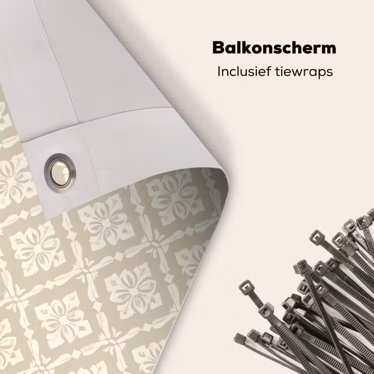 Balkonscherm - Floraal - Ornament - Beige — 4