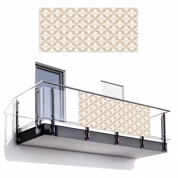 Balkonscherm - Patroon - Klassiek - Beige — 1