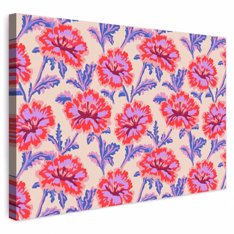 Buiten canvas - Bloemen - Patroon - Meerkleurig — 1