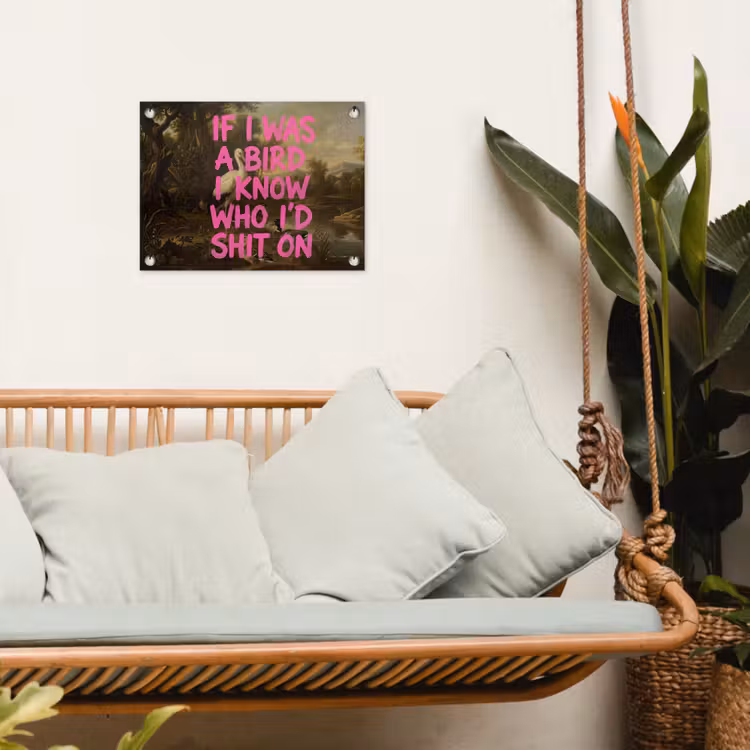 Tuinposter - Klassiek - Humor - Roze — 4
