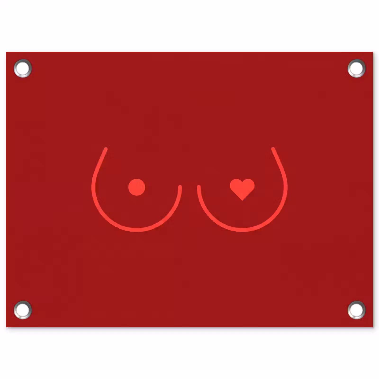 Tuinposter - Minimalistisch - Lijnillustratie - Rood — 1