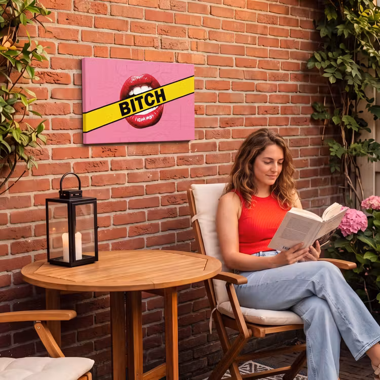 Buiten canvas - Lippen - Tekst - Kleurrijk — 2