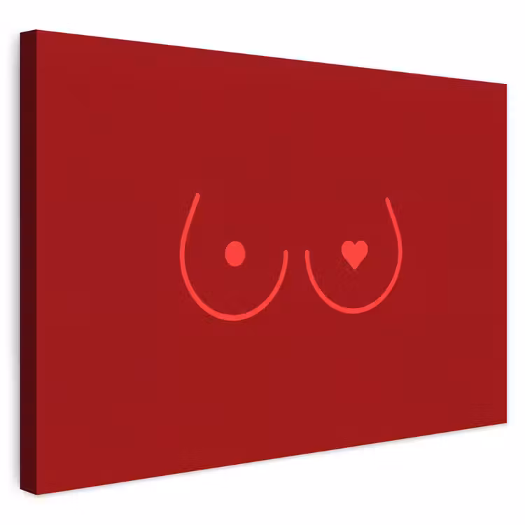 Buiten canvas - Minimalistisch - Lijnillustratie - Rood — 1
