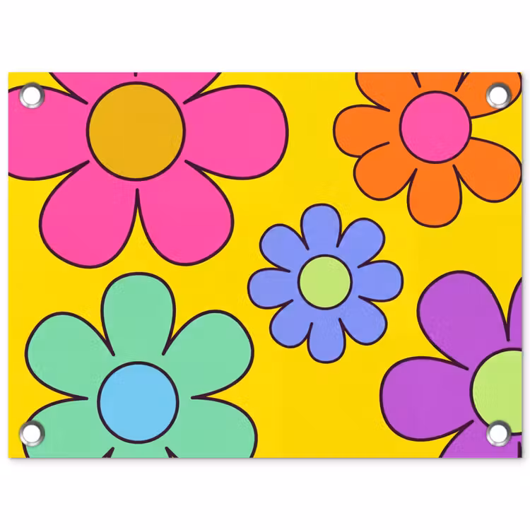 Tuinposter - Bloemen - Illustratie - Kleurrijk — 1