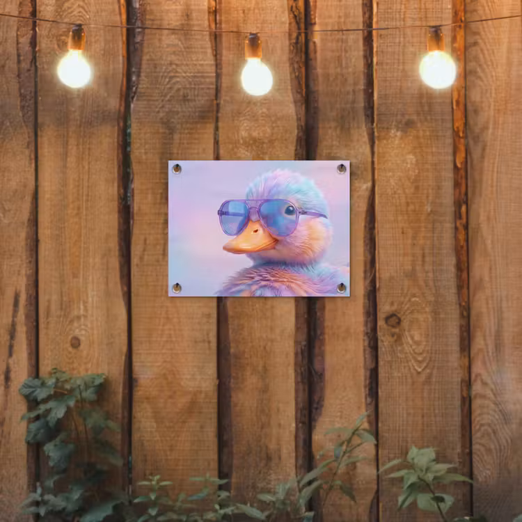 Tuinposter - Eend - bril - Pastel — 3
