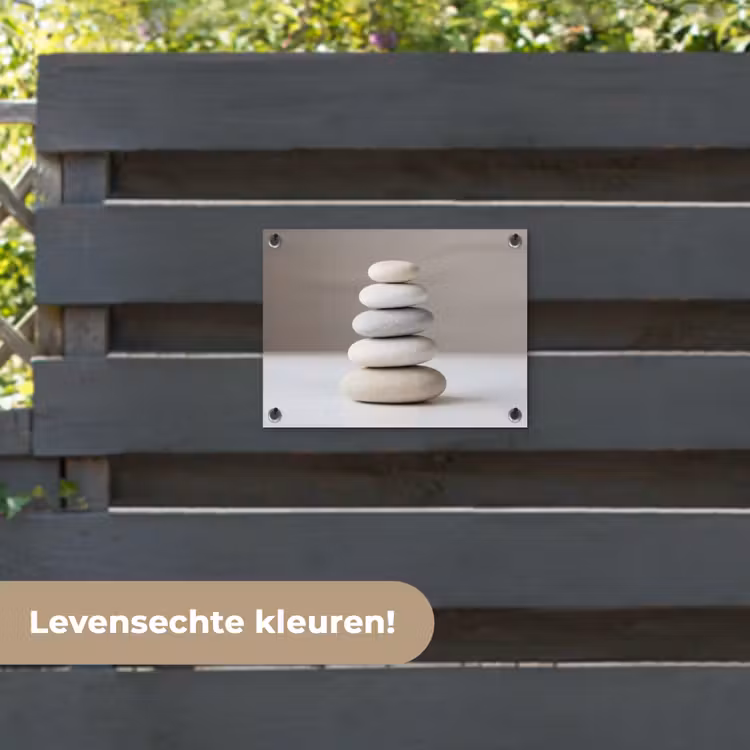 Tuinposter - Gestapelde - Stenen - Grijs — 6