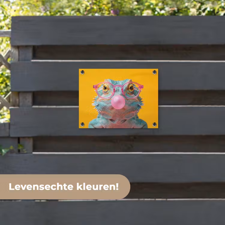 Tuinposter - Kameleon - Kauwgom - Kleurrijk — 6