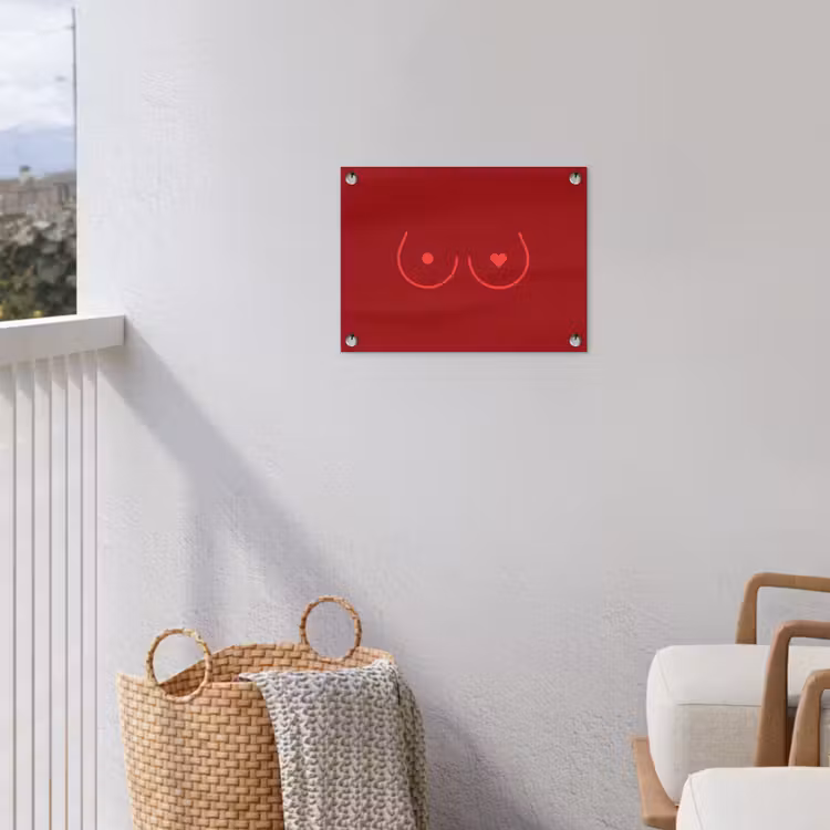 Tuinposter - Minimalistisch - Lijnillustratie - Rood — 5