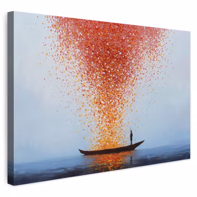 Buiten canvas - Wolk - Confetti - Boot - Wateroppervlakte — 1