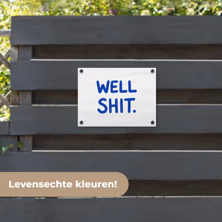 Tuinposter - Blauw - Quote - Wit — 6