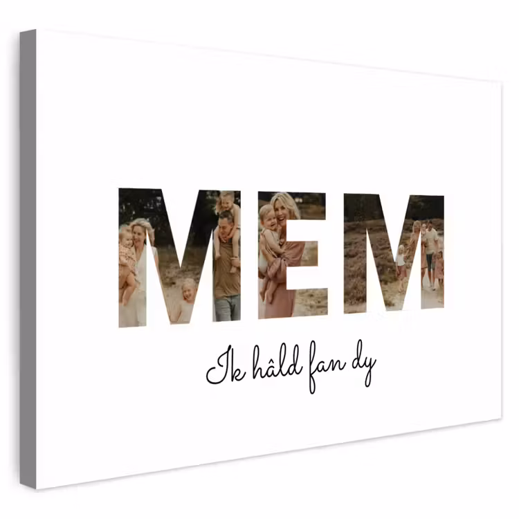 Gepersonaliseerd buiten canvas - Mem - Lettercollage — 1