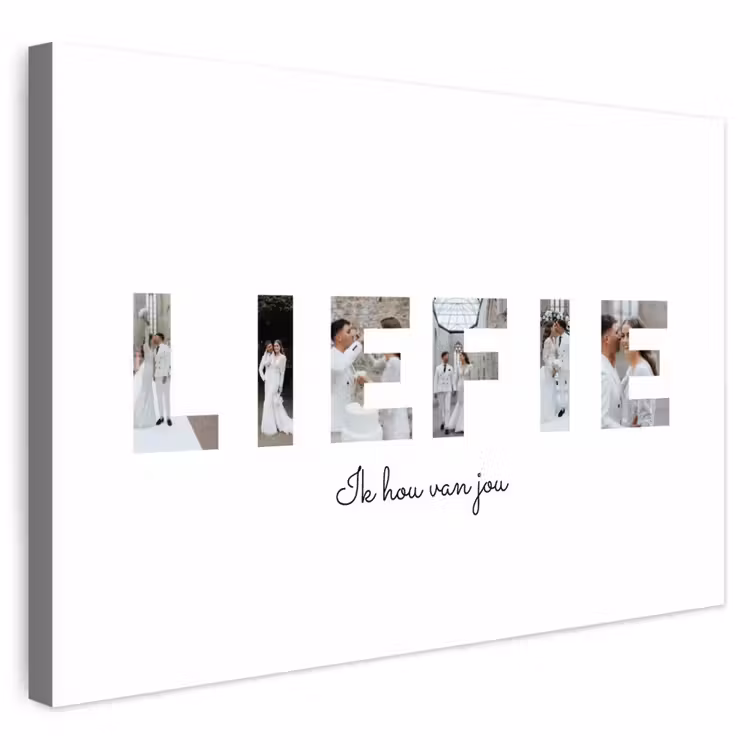 Gepersonaliseerd buiten canvas - Liefie - Lettercollage — 1