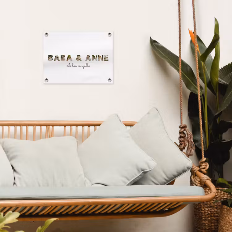 Gepersonaliseerde tuinposter - Baba & Anne - Lettercollage — 4