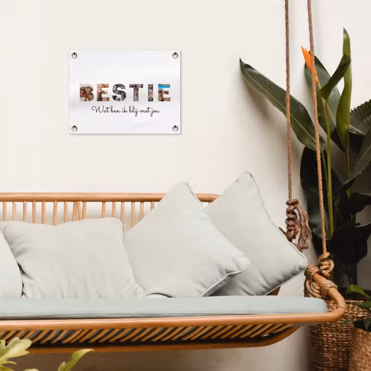 Gepersonaliseerde tuinposter - Bestie - Lettercollage — 4