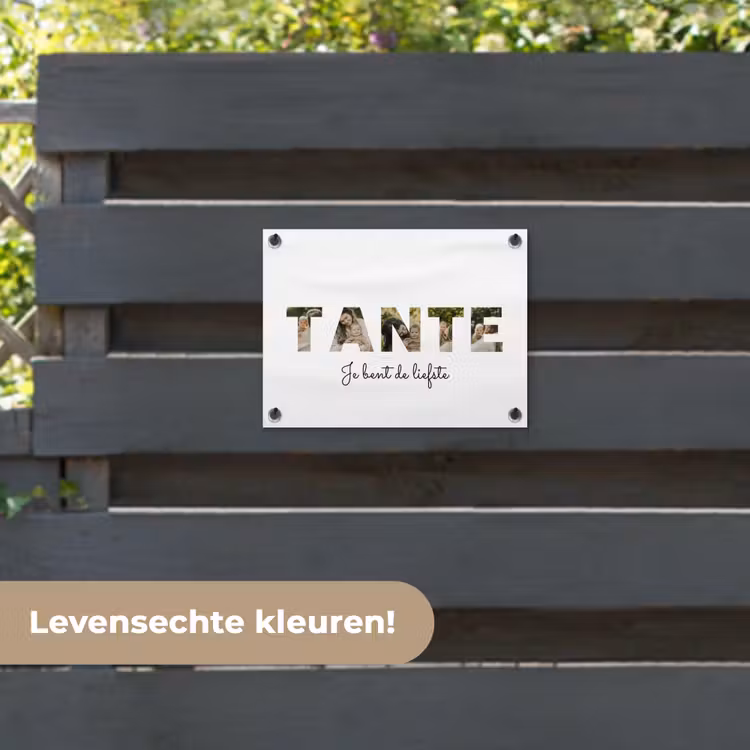 Gepersonaliseerde tuinposter - Tante - Lettercollage — 6
