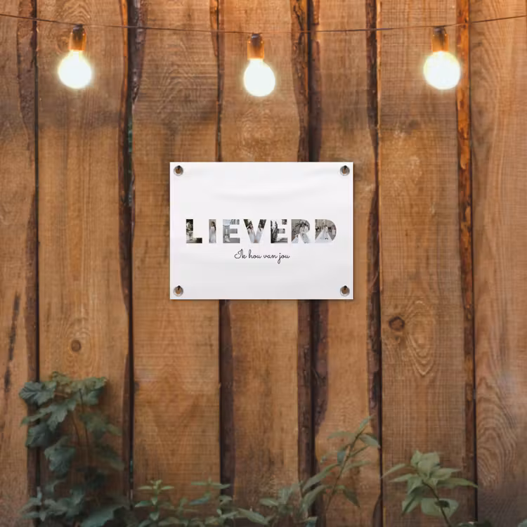 Gepersonaliseerde tuinposter - Lieverd - Lettercollage — 3
