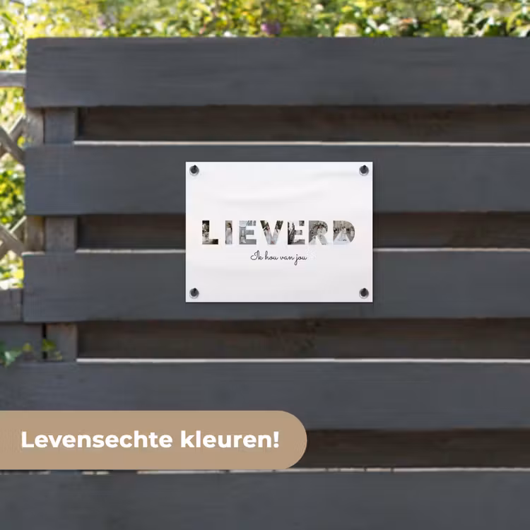 Gepersonaliseerde tuinposter - Lieverd - Lettercollage — 6