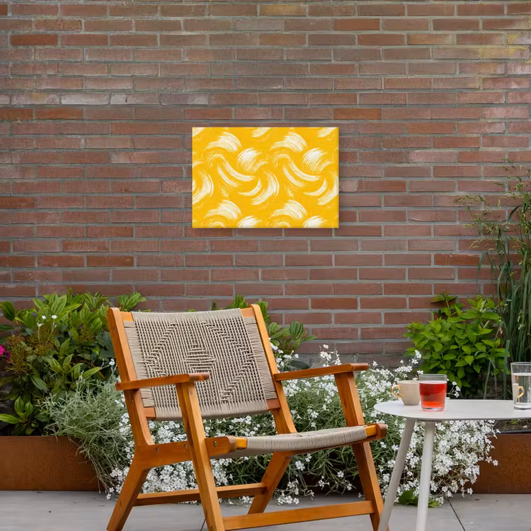 Buiten canvas - Verfstreken - Abstract - Dynamisch - Geel — 2