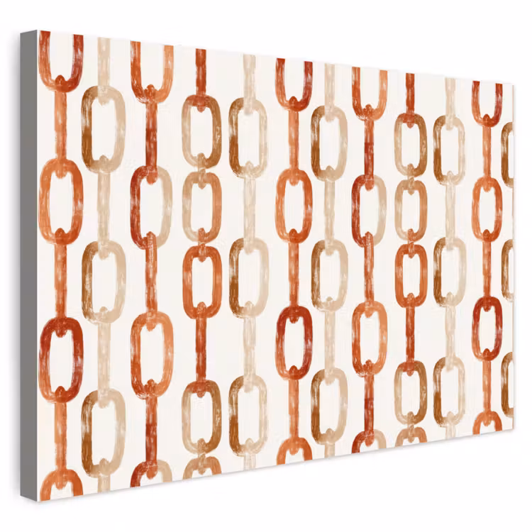 Buiten canvas - Schakels - Patroon - Aquarel - Terracotta — 1