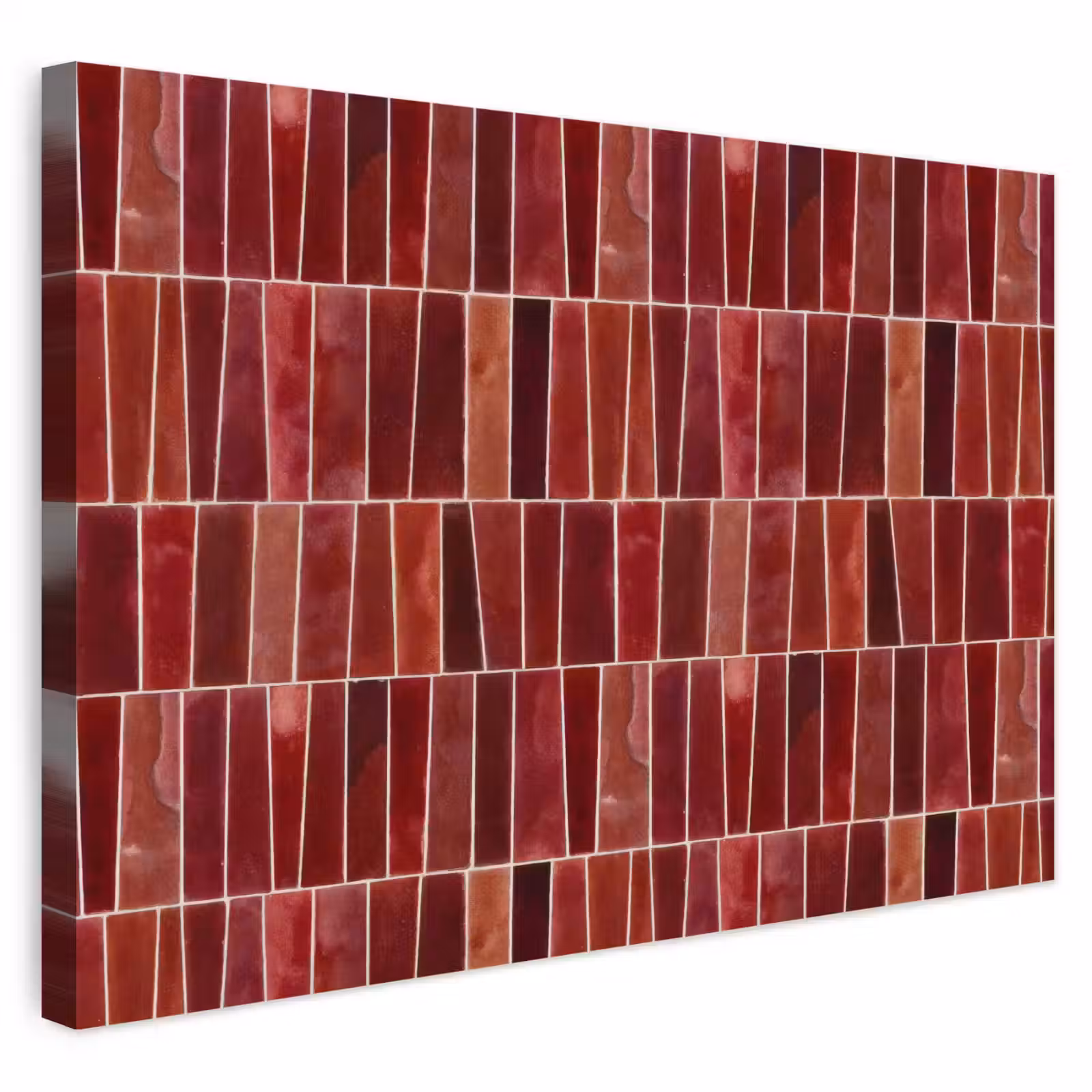 Buiten canvas - Tegels - Modern - Structuur - Dieprood — 1