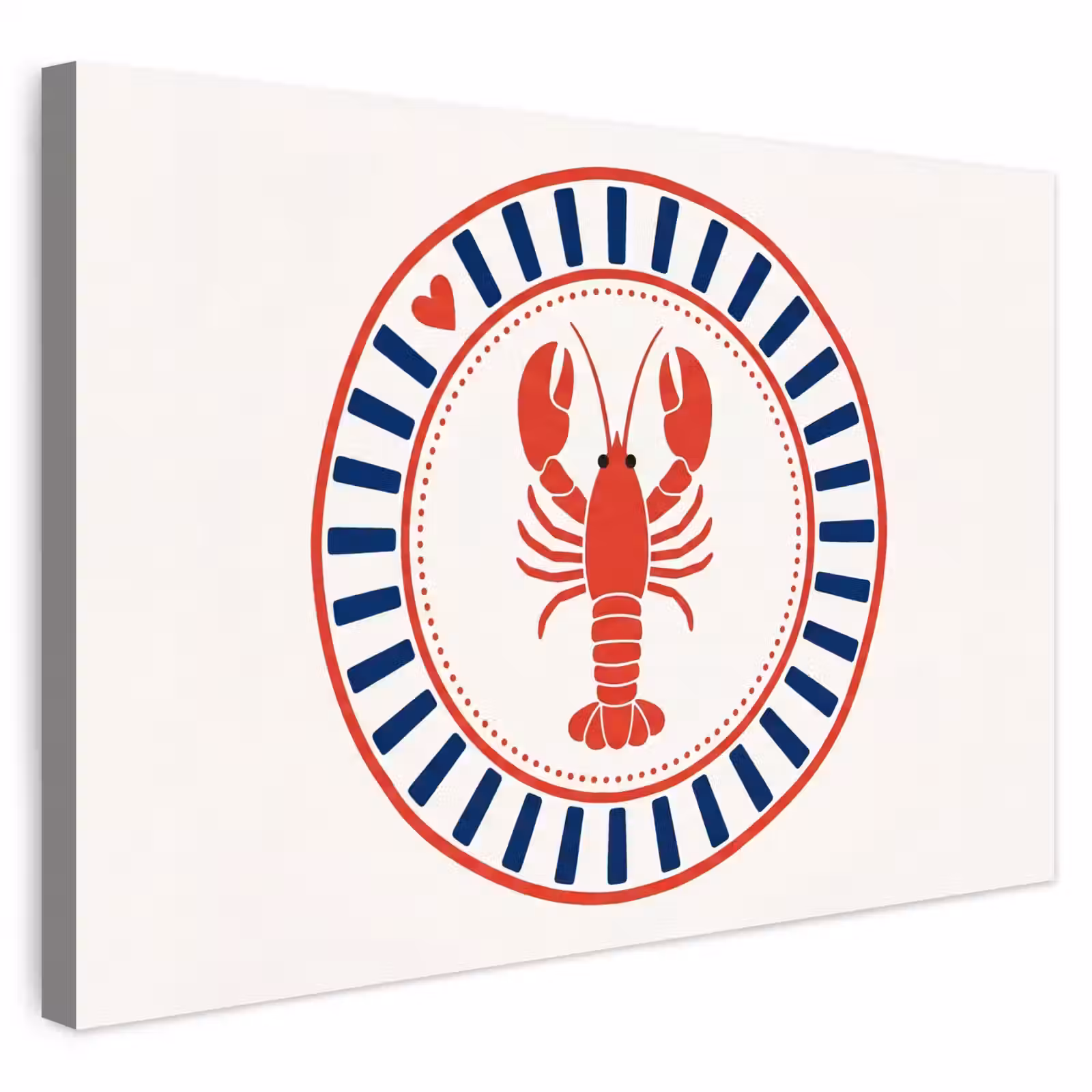 Buiten canvas - Zeeleven - Kreeft - Embleem - Grafisch - Rood — 1