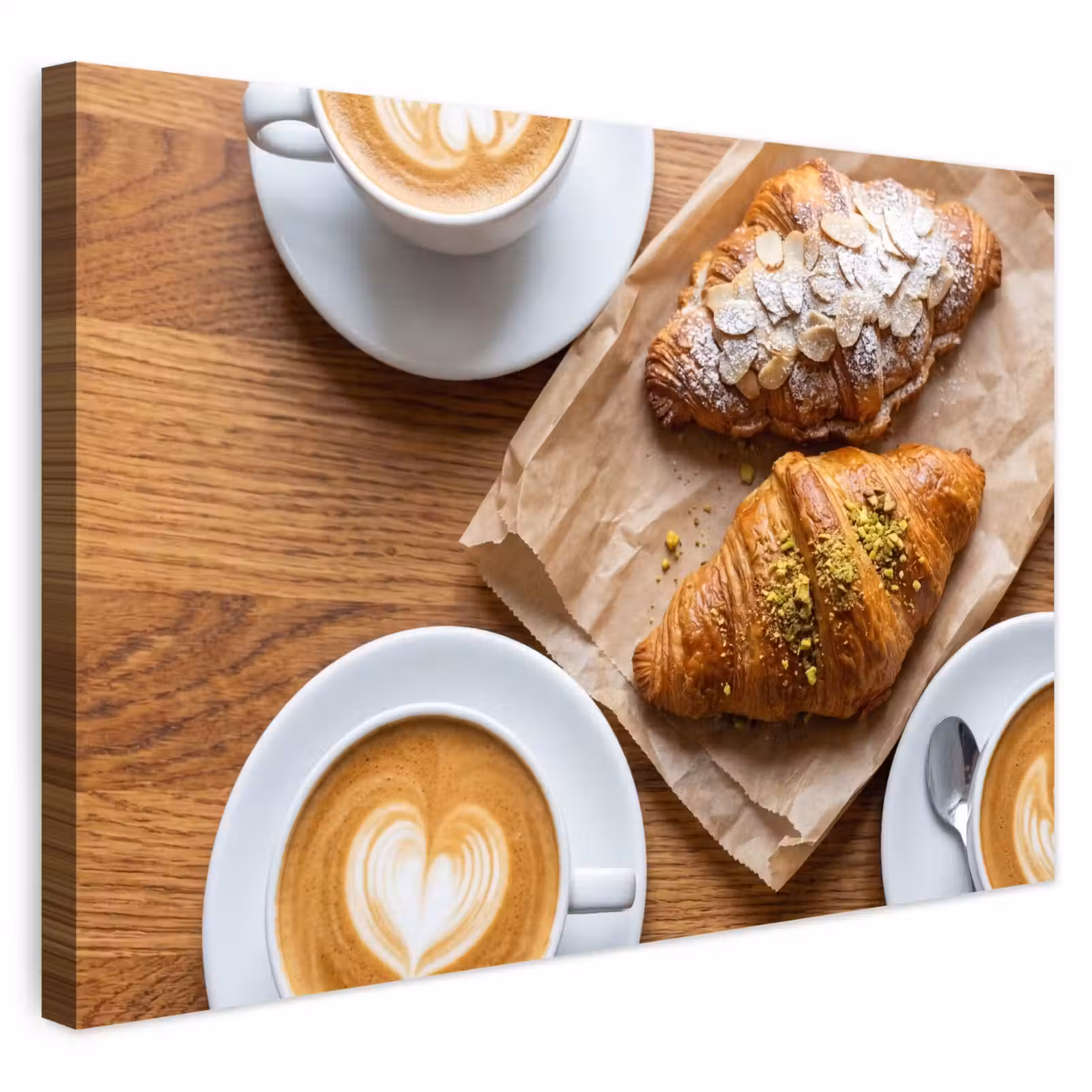Buiten canvas - Eten - Croissant - Koffie - Ontbijt - Modern — 1