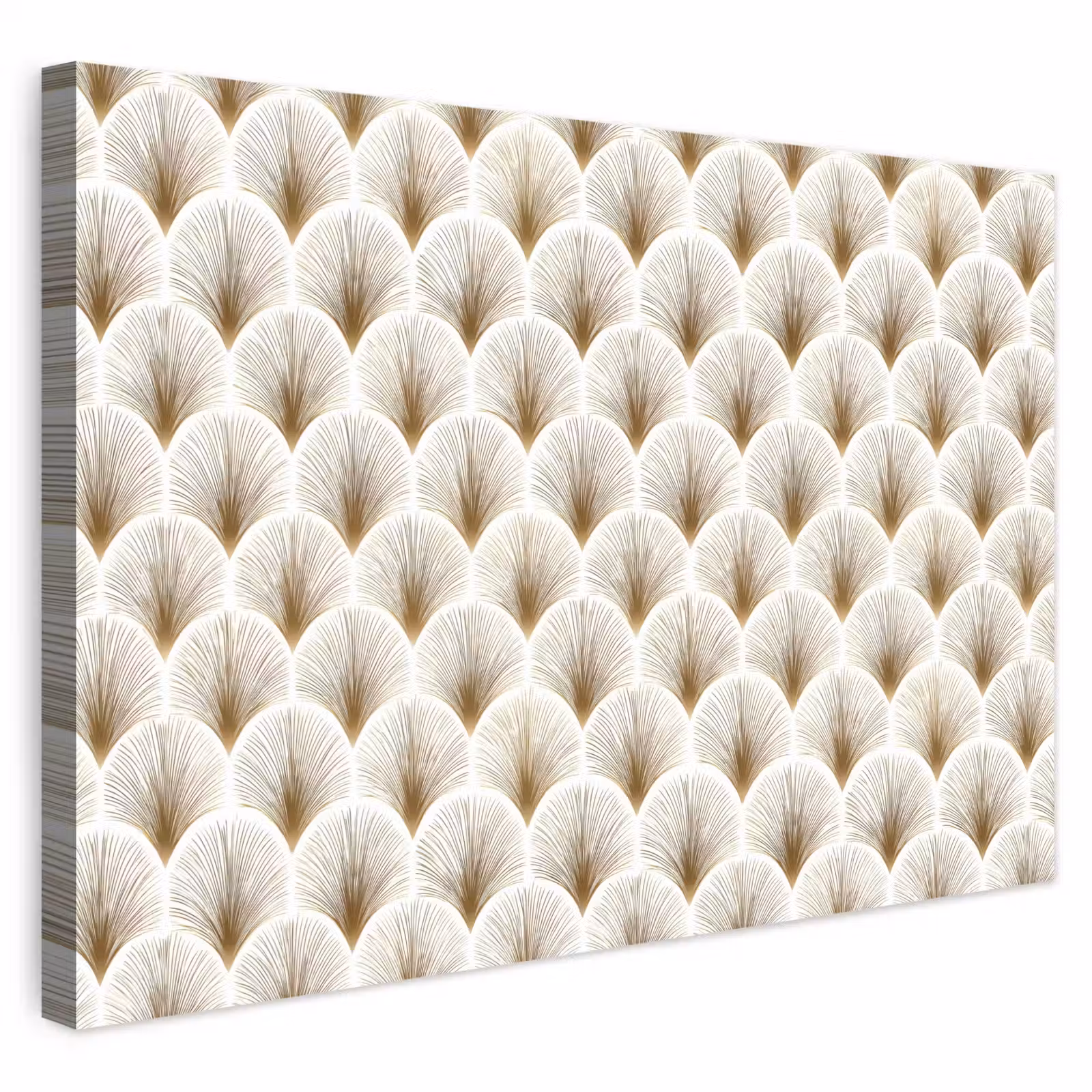 Buiten canvas - Waaiers - Art Deco - Elegant - Goud - Wit — 1