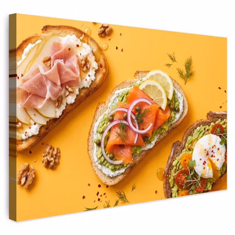 Buiten canvas - Eten - Brood - Ontbijt - Modern - Kleurrijk — 1