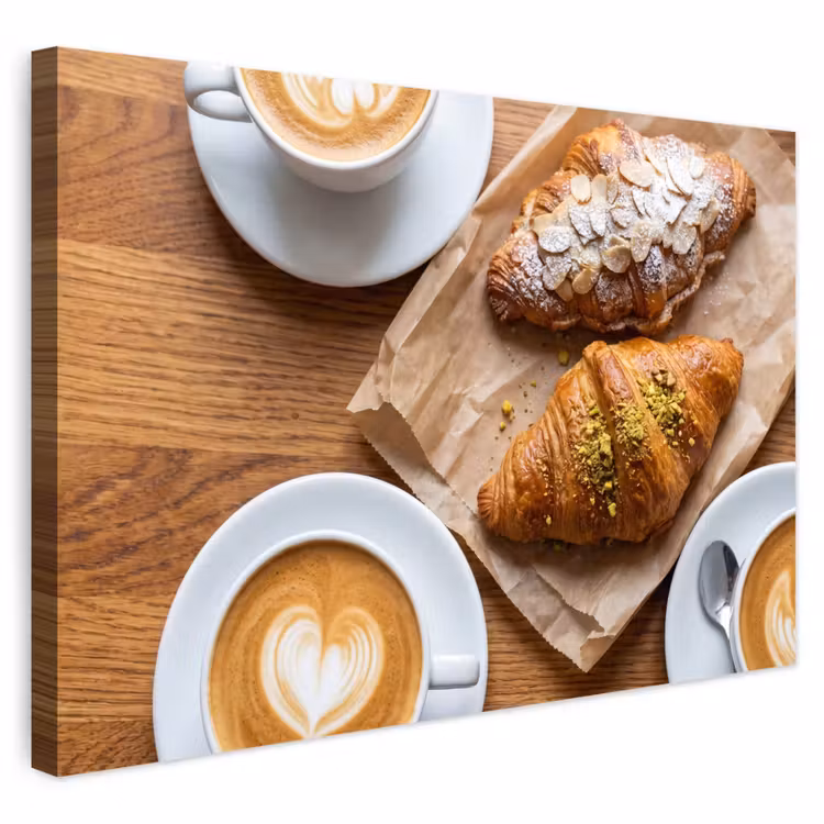 Buiten canvas - Eten - Croissant - Koffie - Ontbijt - Modern — 1