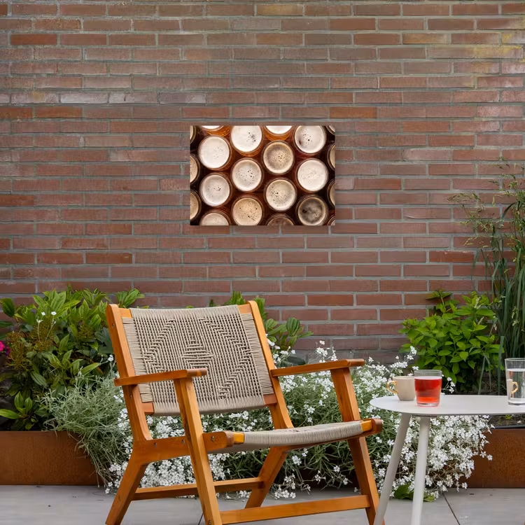 Buiten canvas - Eten - Glazen - Drank - Patroon - Bruin — 2