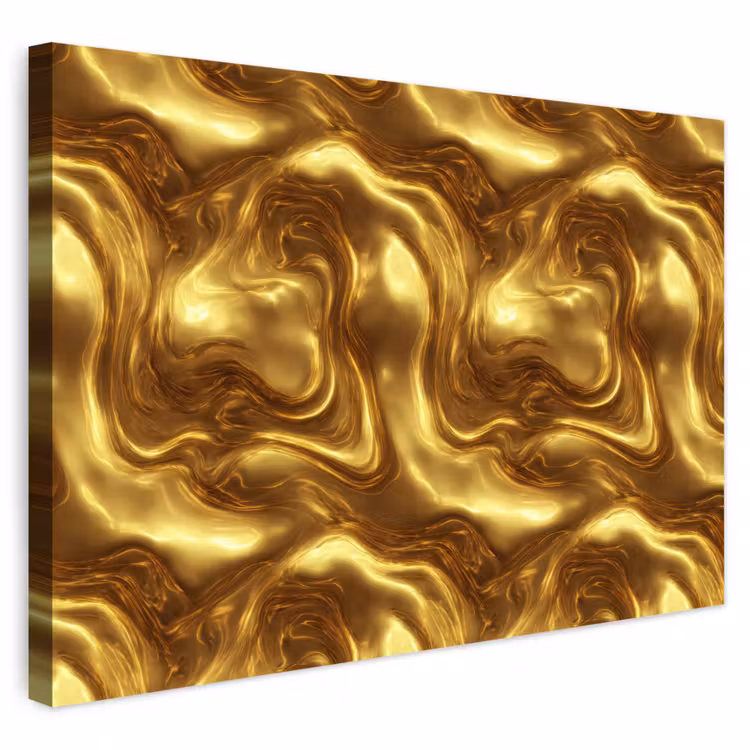 Buiten canvas - Textuur - Vloeibaar - Organisch - Goud — 1
