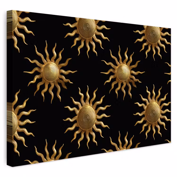 Buiten canvas - Zon - Patroon - Luxe - Goud - Zwart — 1