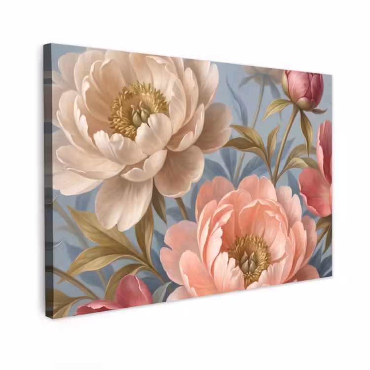 Buiten canvas - Bloemen - Roze - Beige - Modern - Natuur — 1
