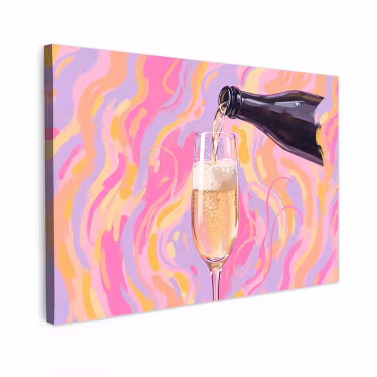Buiten canvas - Drank - Inschenken - Feest - Abstract - Roze — 1