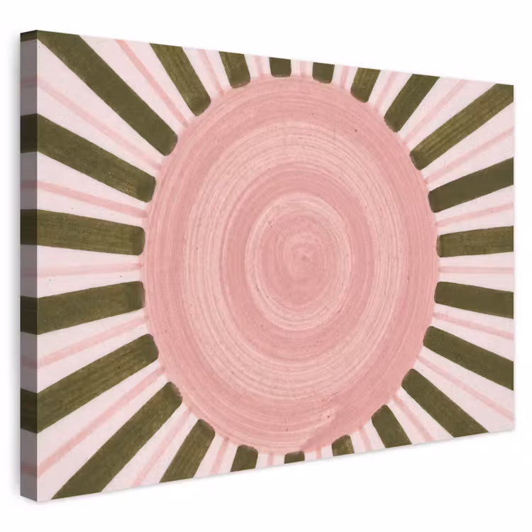 Buiten canvas - Patroon - Cirkel - Stralen - Abstract - Roze — 1