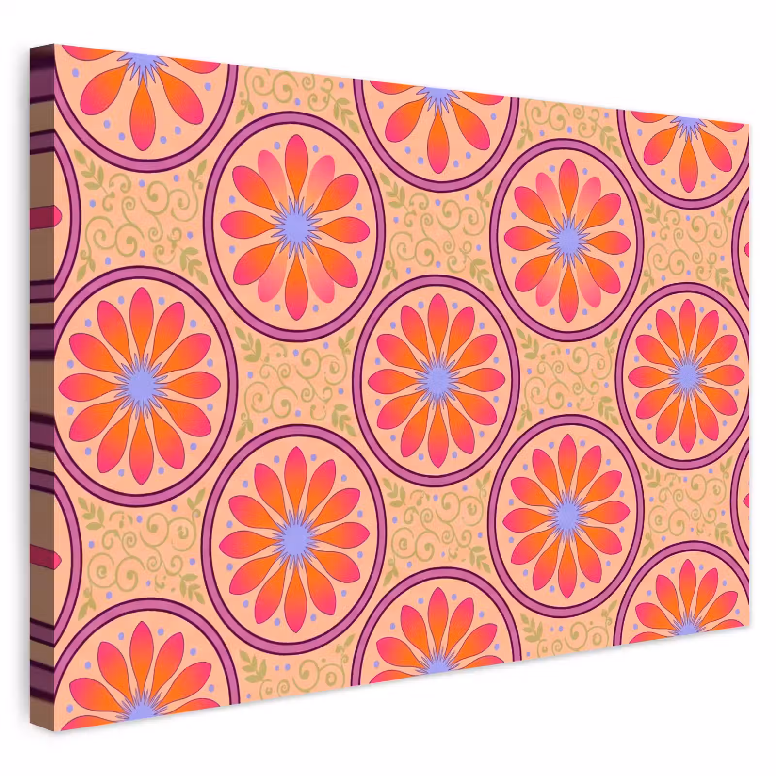 Buiten canvas - Patroon - Bloemen - Decoratief - Kleurrijk - Modern — 1