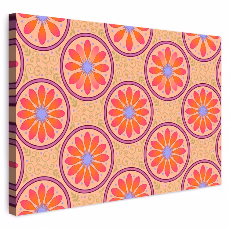 Buiten canvas - Patroon - Bloemen - Decoratief - Kleurrijk - Modern — 1