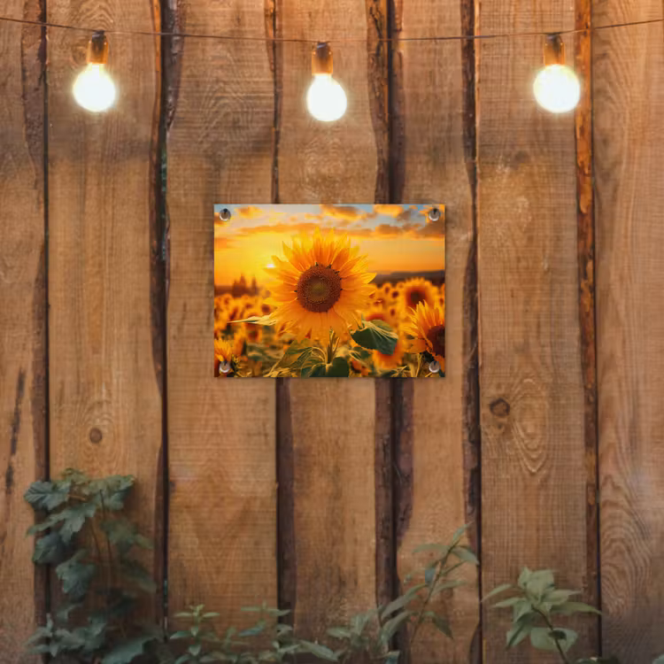 Tuinposter - Zonnebloem in de avondzon — 2