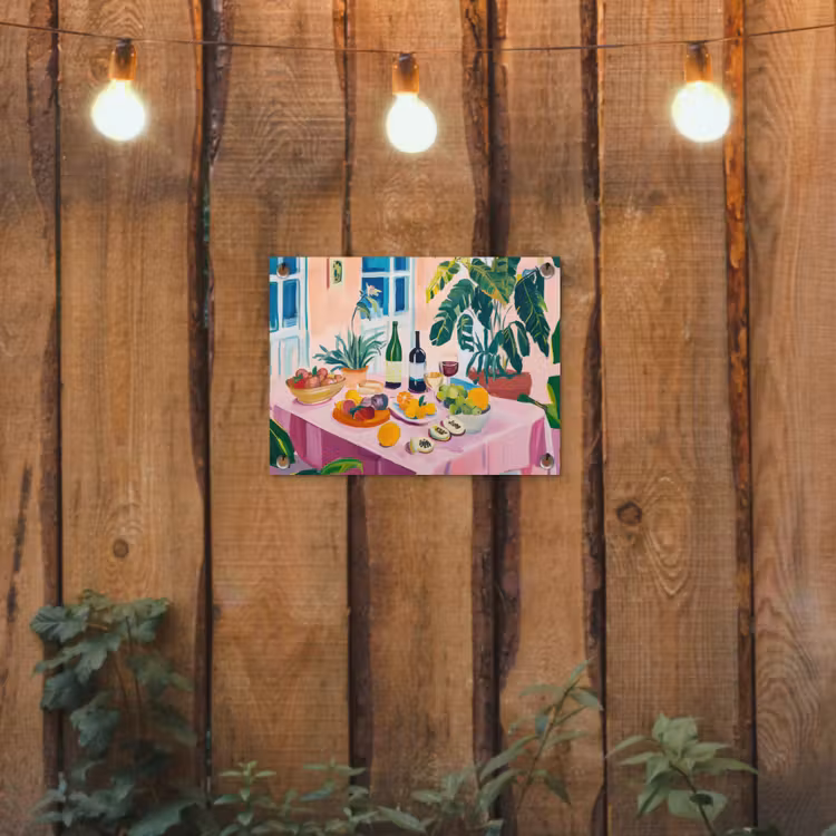 Tuinposter - Tafel - Wijn - Fruit — 2