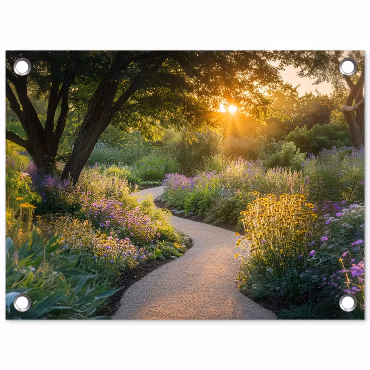 Tuinposter - Pad - Bloemen - Park — 1