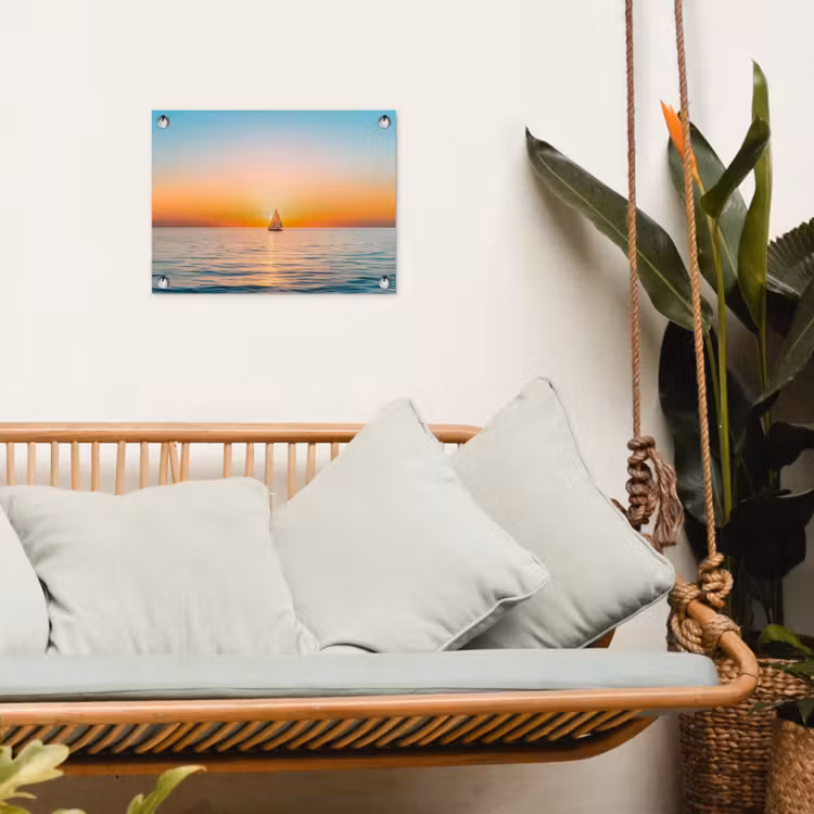 Tuinposter - Zee - Zeilboot - Zonsondergang — 4