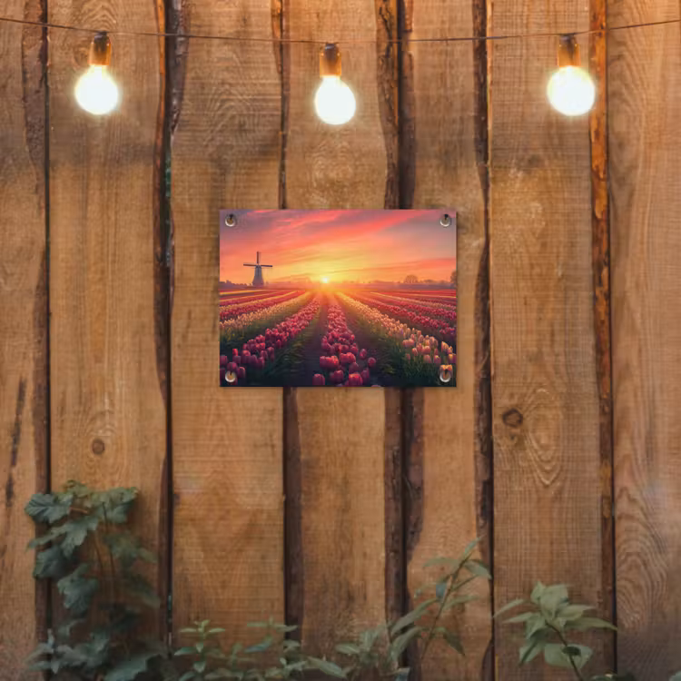 Tuinposter - Windmolen - Zonsondergang - Landschap — 3