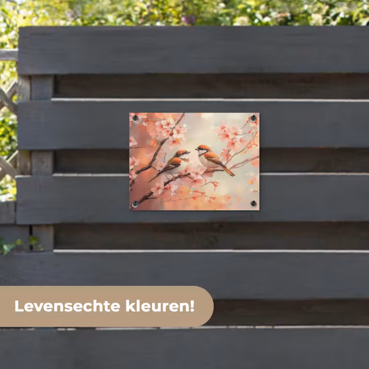Tuinposter - Vogels - Romantic - Bloesemtak — 6