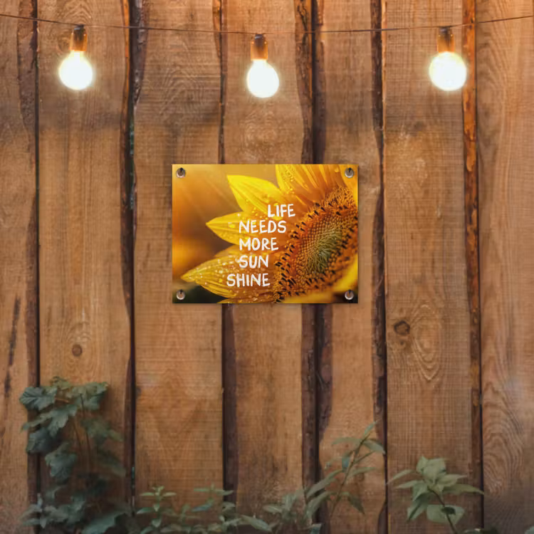 Tuinposter - Zonnebloem - Close up - Geel - Quote — 3