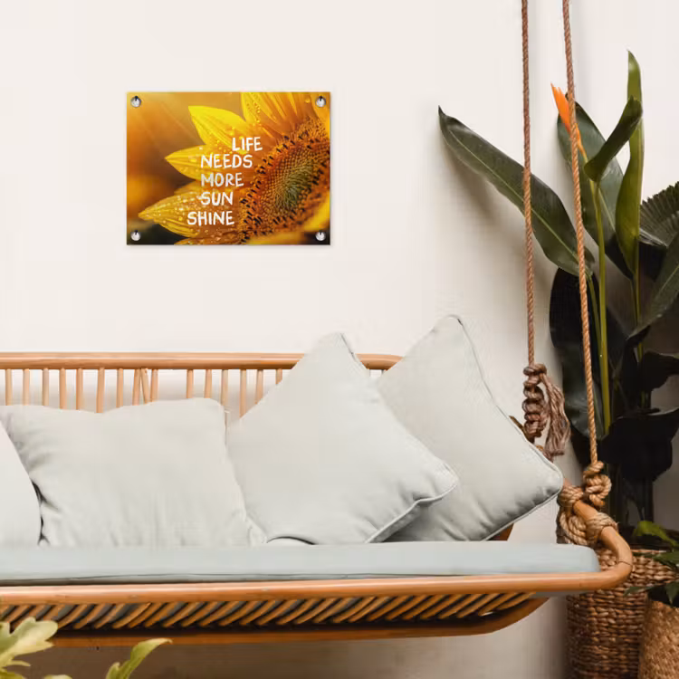 Tuinposter - Zonnebloem - Close up - Geel - Quote — 4